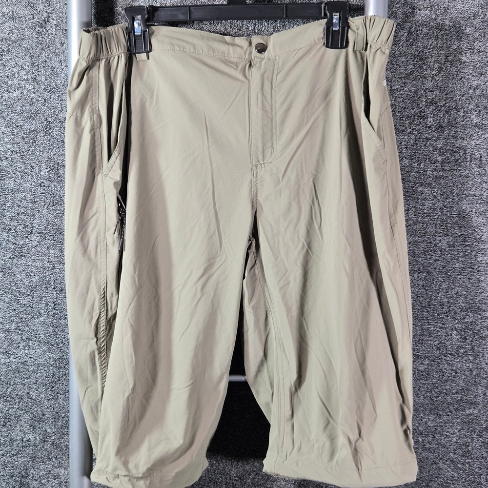 Mocoly Mens Hiking Capri Pants Khaki Tan Cargo Quick Dry Stretch XL 36x12
